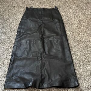 Bagatelle Black A-Line Leather Skirt